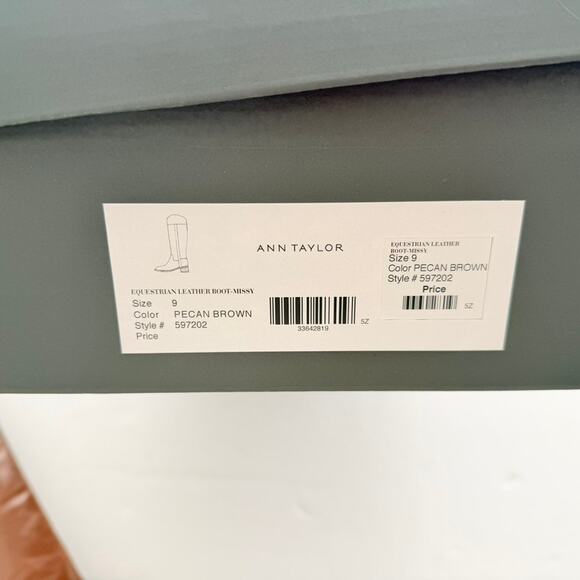 Ann Taylor Ladies Equestrian Tall Riding Boots NEW Size 9 Leather Pecan Brown - Picture 4 of 7